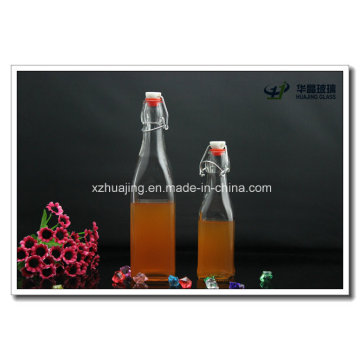 250ml 500ml Square Swing Top Glass Juice Bottles